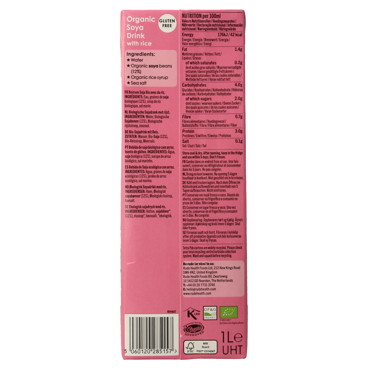 Rude Health Sojadrink bio 1.00 Liter
