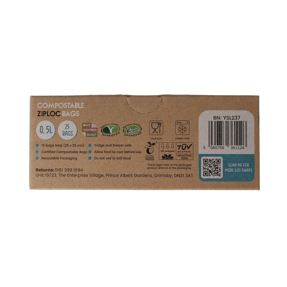 Eco Green Living Bewaarzakjes hersluitbaar 0.5 liter 15.00 Stuks