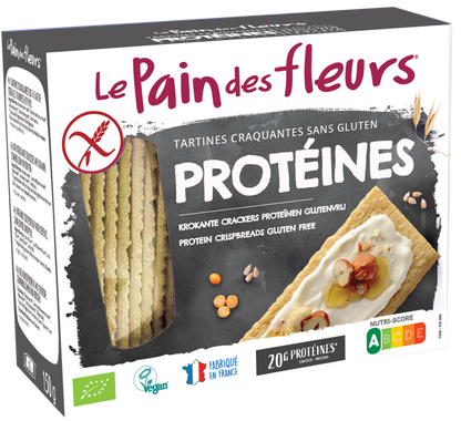 Pain Des Fleurs Krokante crackers proteine glutenvrij bio 150.00 Gram