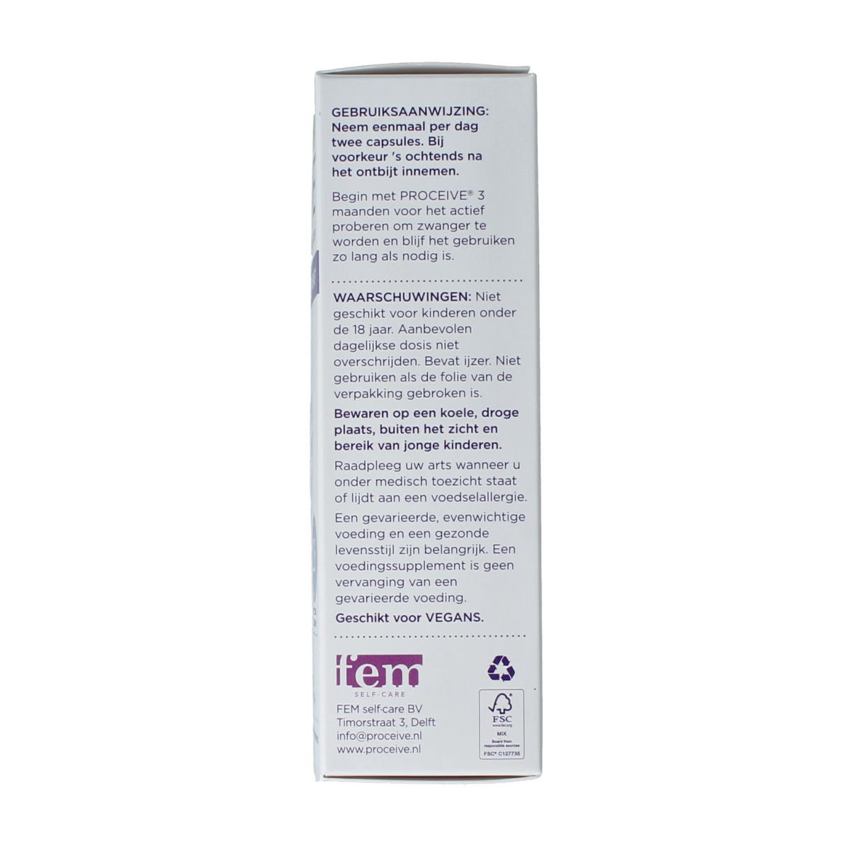 Proceive Kinderwens man 60.00 Capsules