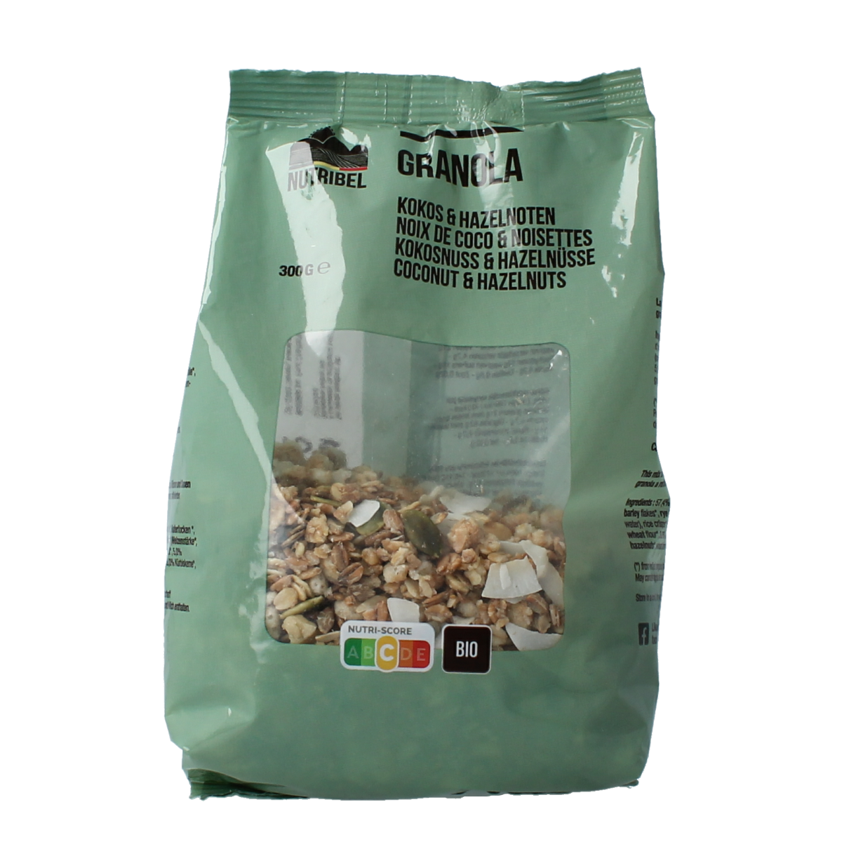 Nutribel Granola kokos hazelnoot bio 300.00 Gram
