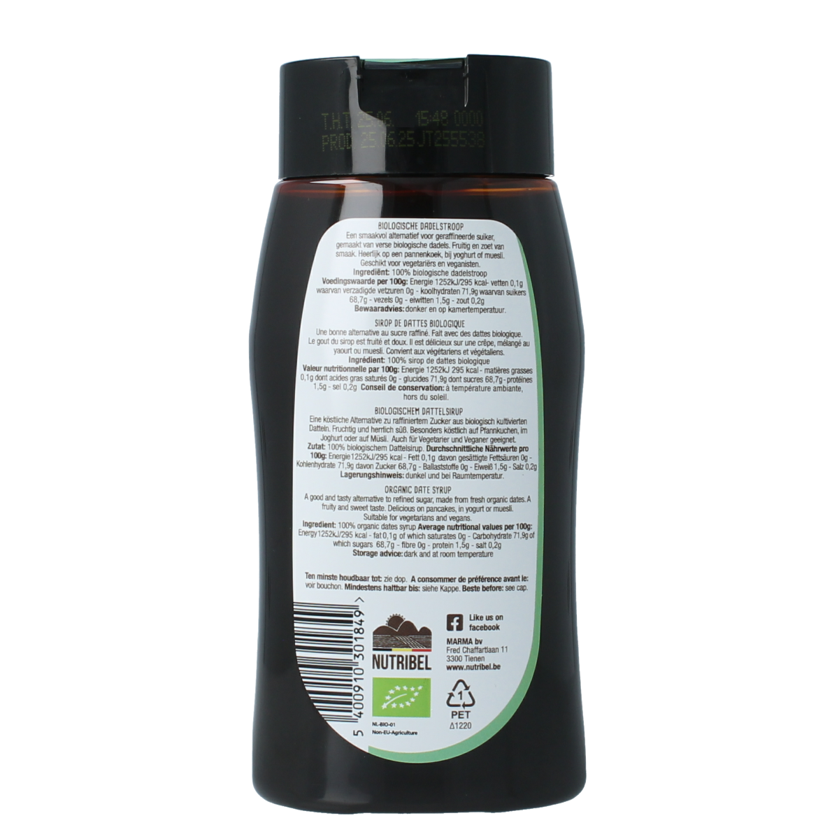 Nutribel Dadelstroop bio 350.00 Gram