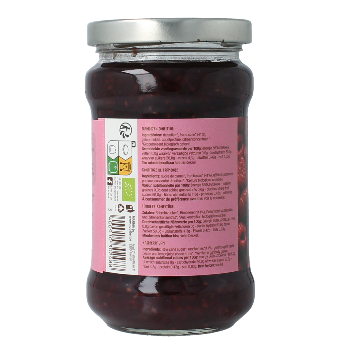 Nutribel Frambozen confituur bio 340.00 Gram