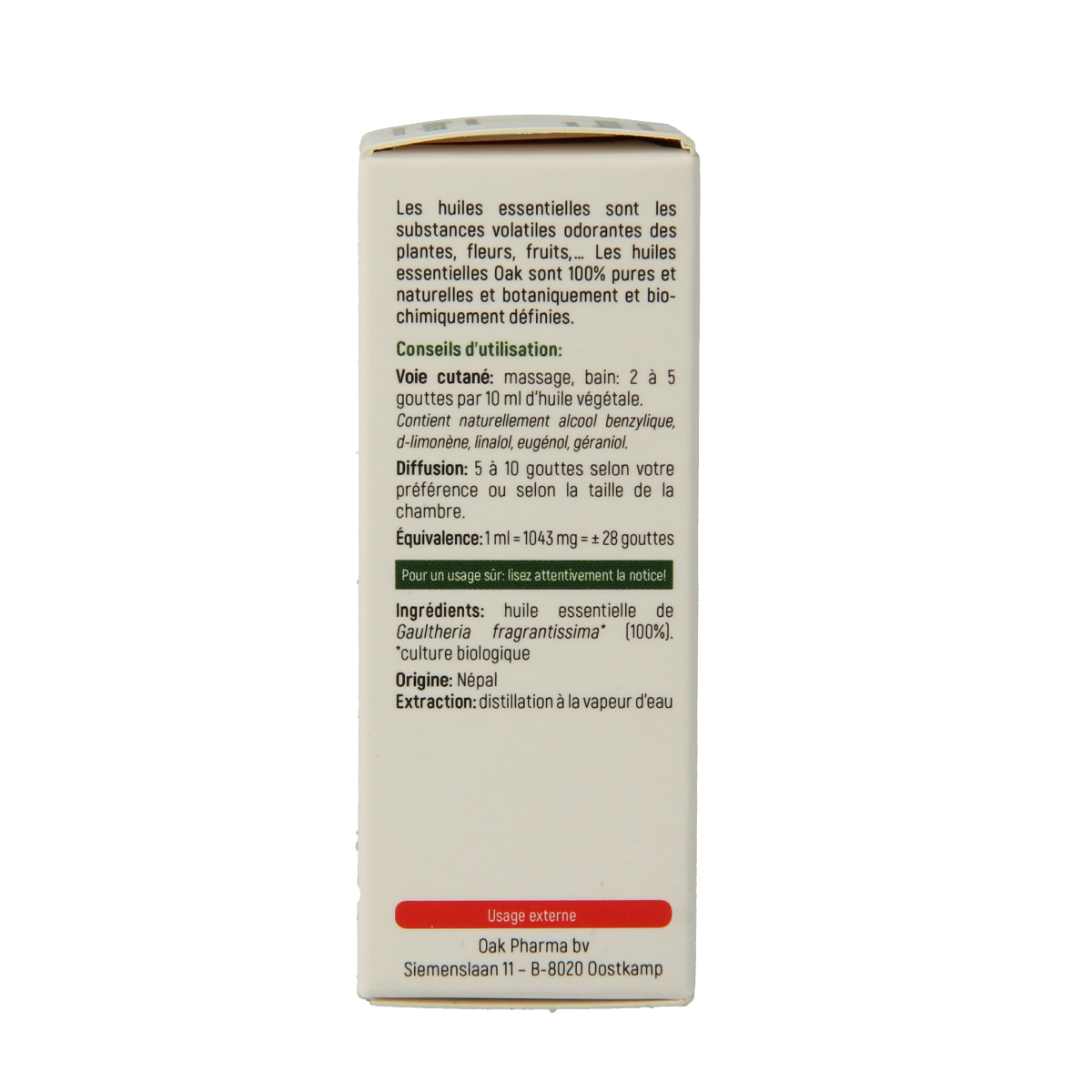 Oak Wintergroen bio 10.00 Milliliter