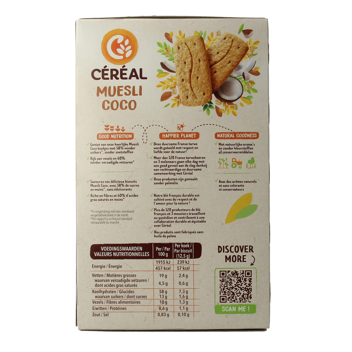 Cereal Koekjes muesli/cocos 200.00 Gram
