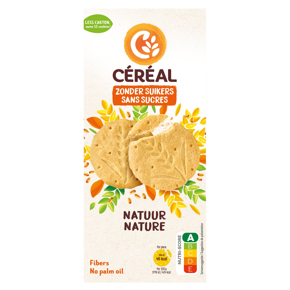 Cereal Zandkoekjes natuur zonder suikers 132 Gram