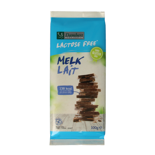 Damhert Chocoladetablet melk glutenvrij en lactosevrij 100.00 Gram