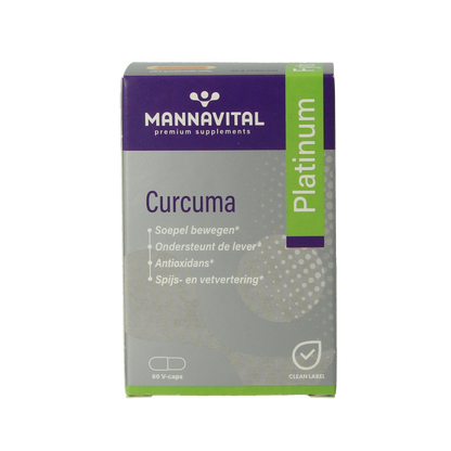 Mannavital Curcuma platinum 60.00 Vegetarische capsules