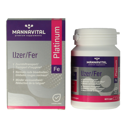 Mannavital IJzer platinum 60 Vegetarische capsules