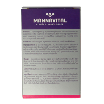Mannavital IJzer platinum 60 Vegetarische capsules