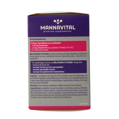 Mannavital Melatonine platinum 120.00 Smelttabletten
