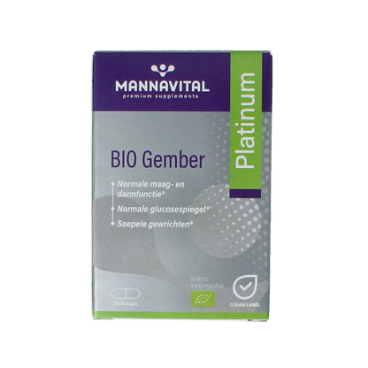 Mannavital Gember platinum bio 90 Vegetarische capsules