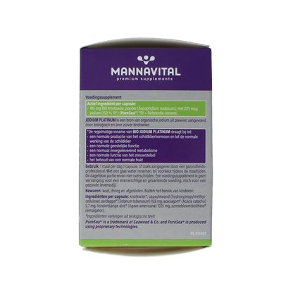 Mannavital Jodium platinum bio 90.00 Vegetarische capsules