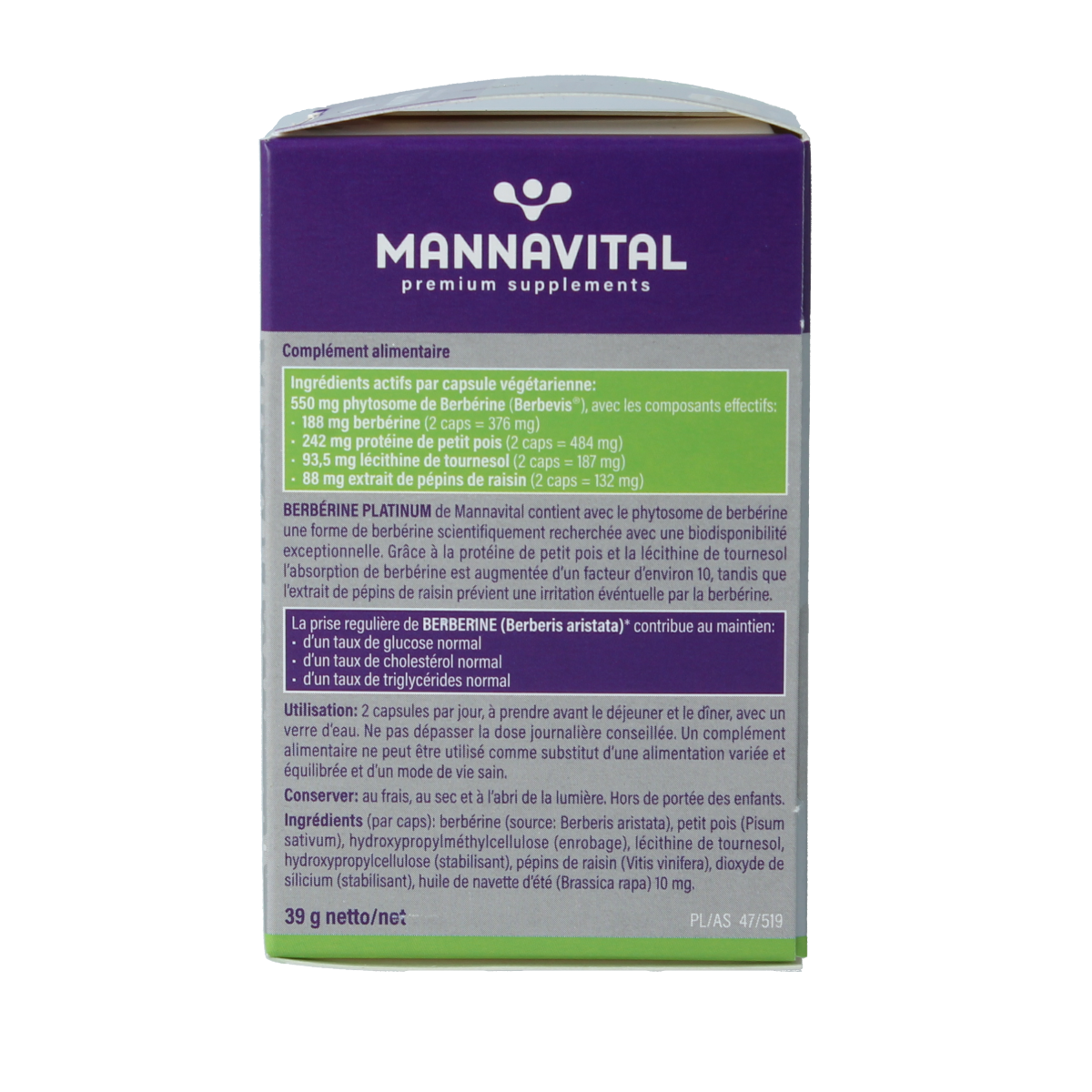 Mannavital Berberine platinum 60.00 Vegetarische capsules