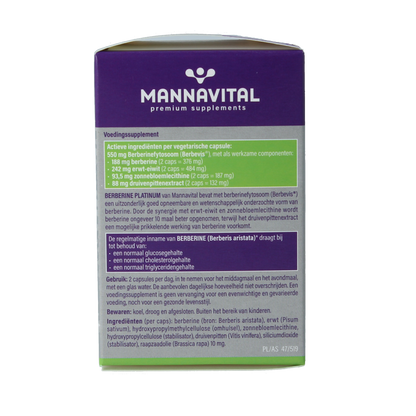 Mannavital Berberine platinum 60.00 Vegetarische capsules