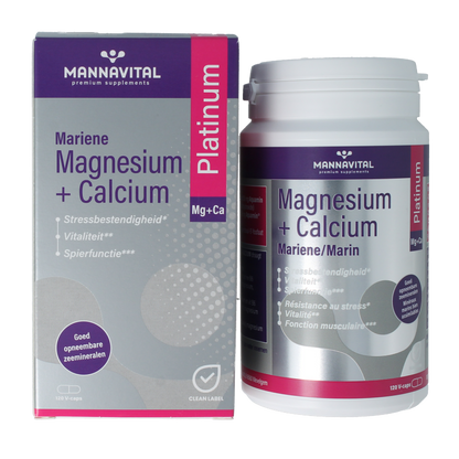 Mannavital Mariene magnesium + calcium platinum 120 Vegetarische capsules