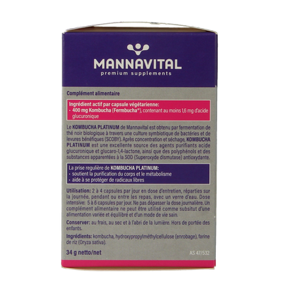 Mannavital Kombucha platinum 60.00 Vegetarische capsules