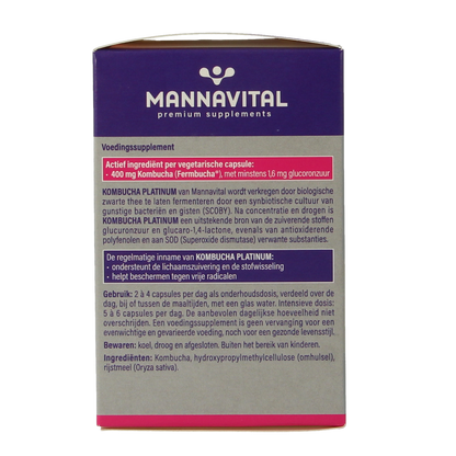 Mannavital Kombucha platinum 60.00 Vegetarische capsules