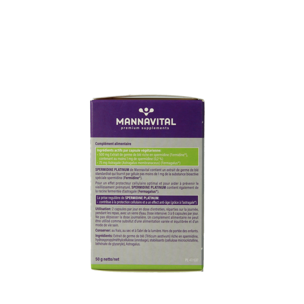 Mannavital Spermidine platinum 60.00 Vegetarische capsules