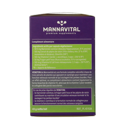 Mannavital Venoton 60.00 Vegetarische capsules