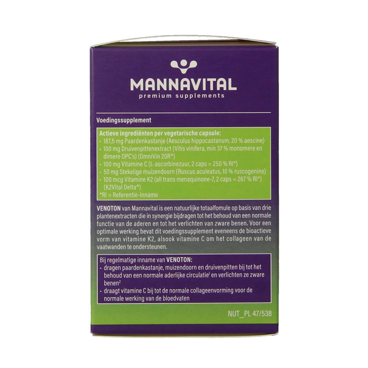 Mannavital Venoton 60.00 Vegetarische capsules