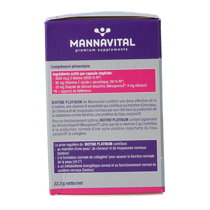 Mannavita Biotine platinum 60.00 Vegetarische capsules