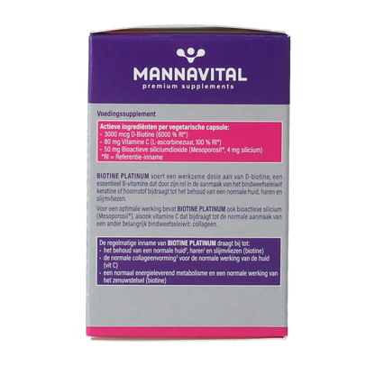 Mannavita Biotine platinum 60.00 Vegetarische capsules