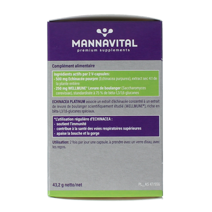 Mannavital Echinacea platinum 60.00 Vegetarische capsules