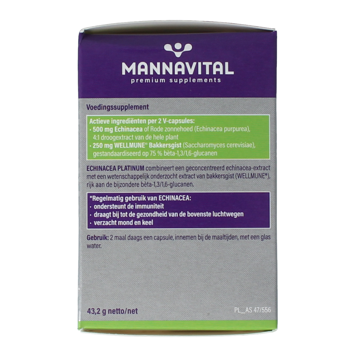 Mannavital Echinacea platinum 60.00 Vegetarische capsules