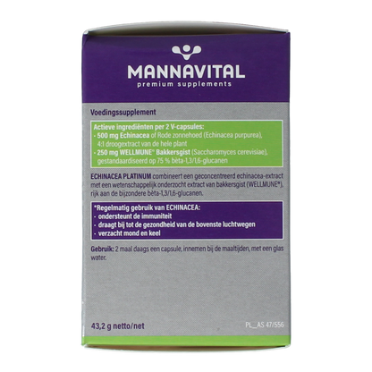 Mannavital Echinacea platinum 60.00 Vegetarische capsules