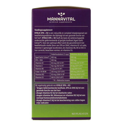 Mannavital Kyolic EPA & K2 80.00 Capsules