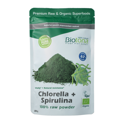 Biotona Chlorella & spirulina raw powder bio 200.00 Gram