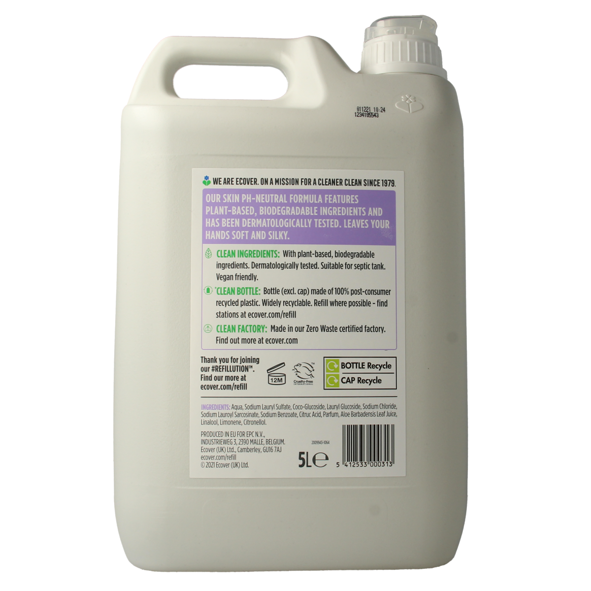 Ecover Handzeep lavendel & aloe vera 5.00 Liter