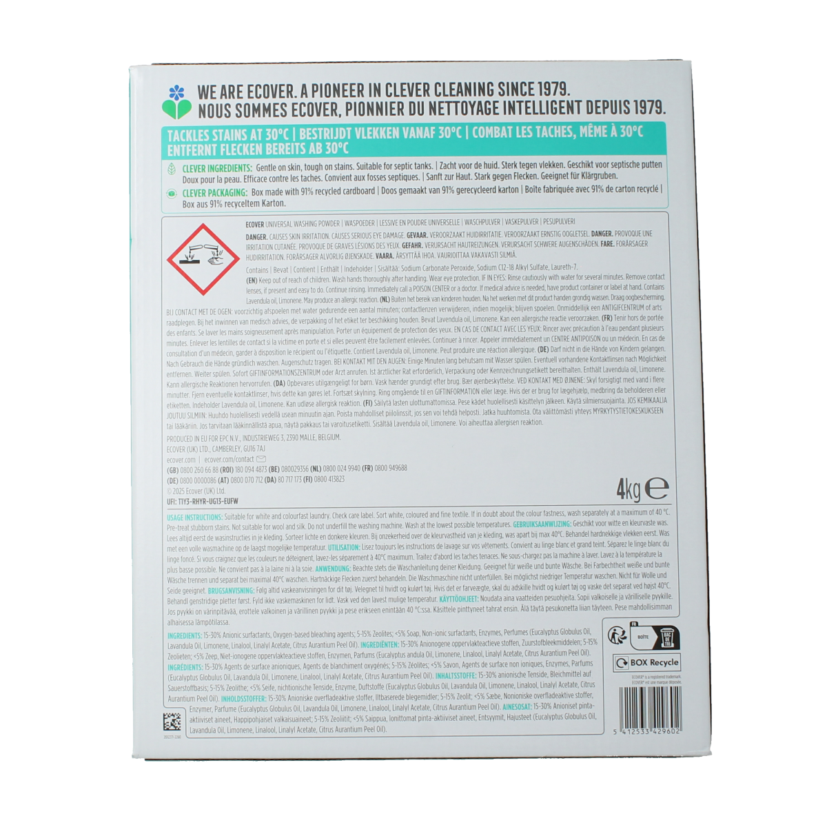 Ecover Waspoeder universal 4000.00 Gram