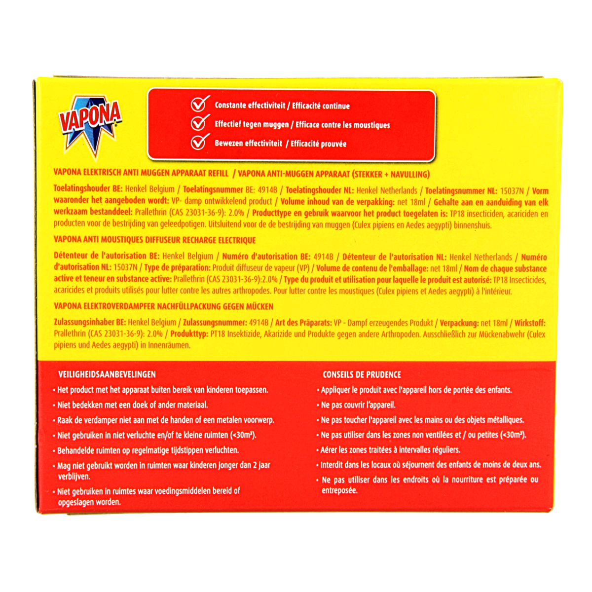 Vapona Anti mug stekker 45 nachten 1.00 Stuks