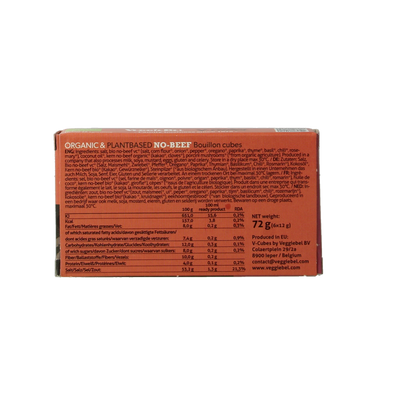 Vcubes Bouillonblokjes no beef bio 72 Gram