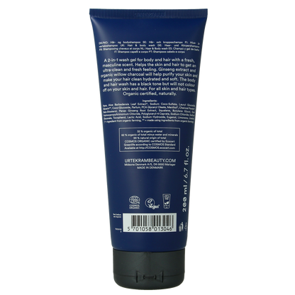 Urtekram Men haar en body wash 200.00 Milliliter