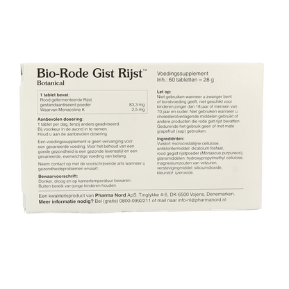 Pharma Nord Bio rode gist rijst 60.00 Tabletten