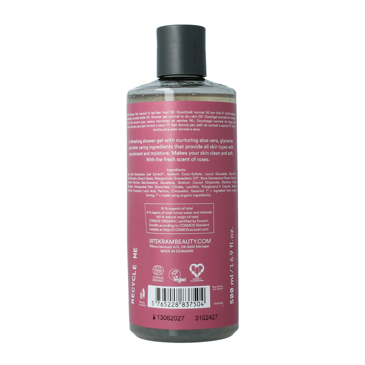 Urtekram Douchegel rozen 500.00 Milliliter