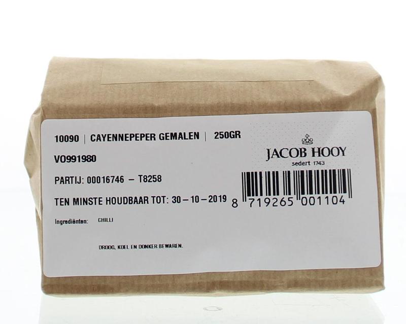 Jacob Hooy Cayennepeper gemalen 250.00 Gram