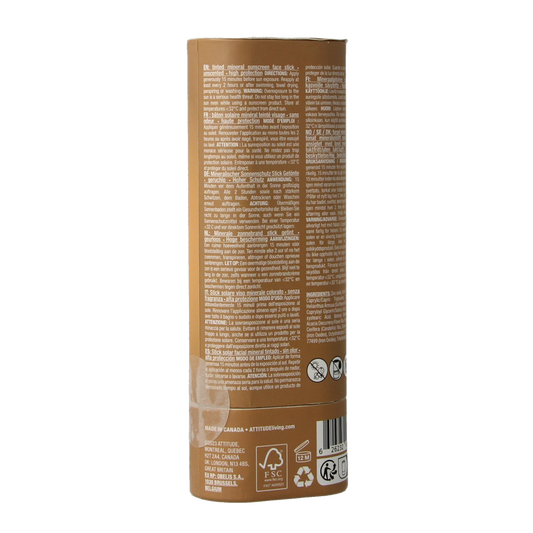 Attitude Sunly gezichtszonnebrandstick getint SPF30 20.00 Gram