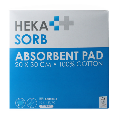 Hekasorb Absorberend verband 20x30 steriel  10.00 Stuks