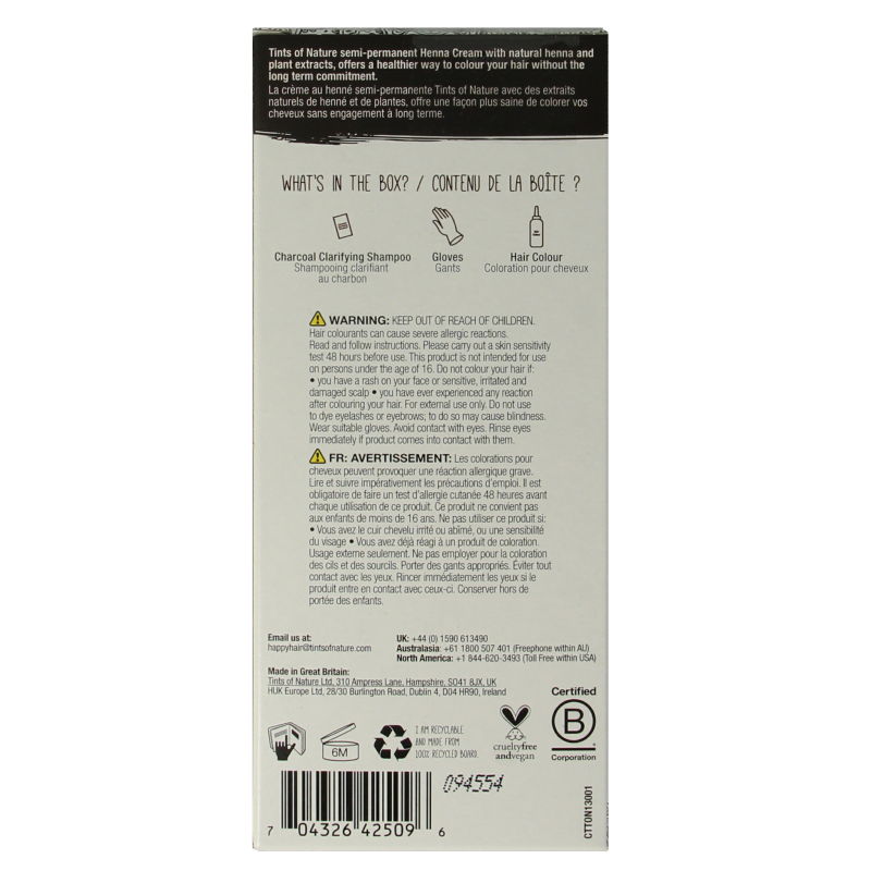 Tints Of Nature Henna cream dark brown semi permanent 70 Milliliter
