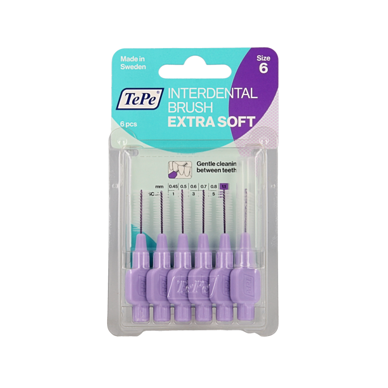TePe Interdentale rager extra soft licht lila maat 6 6 Stuks