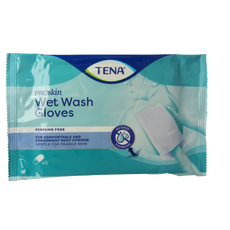 Tena Wet gloves cleans & care lotion no perfume 5 Stuks
