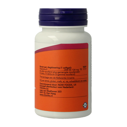 NOW Vitamine E-200 natuurlijke gemengde tocoferolen 100.00 Softgels