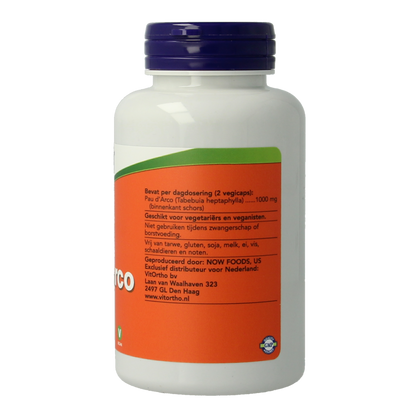 NOW Pau d'arco 500mg 100.00 Vegetarische capsules