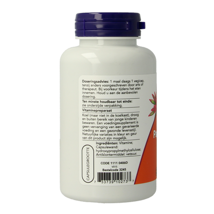 NOW Pantotheenzuur 500mg (B5) 100.00 Vegetarische capsules