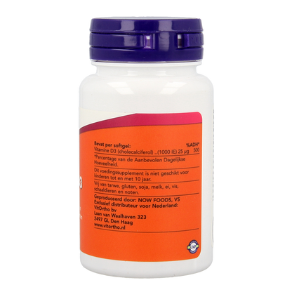 NOW Vitamine D3 1000IE 90.00 Softgels