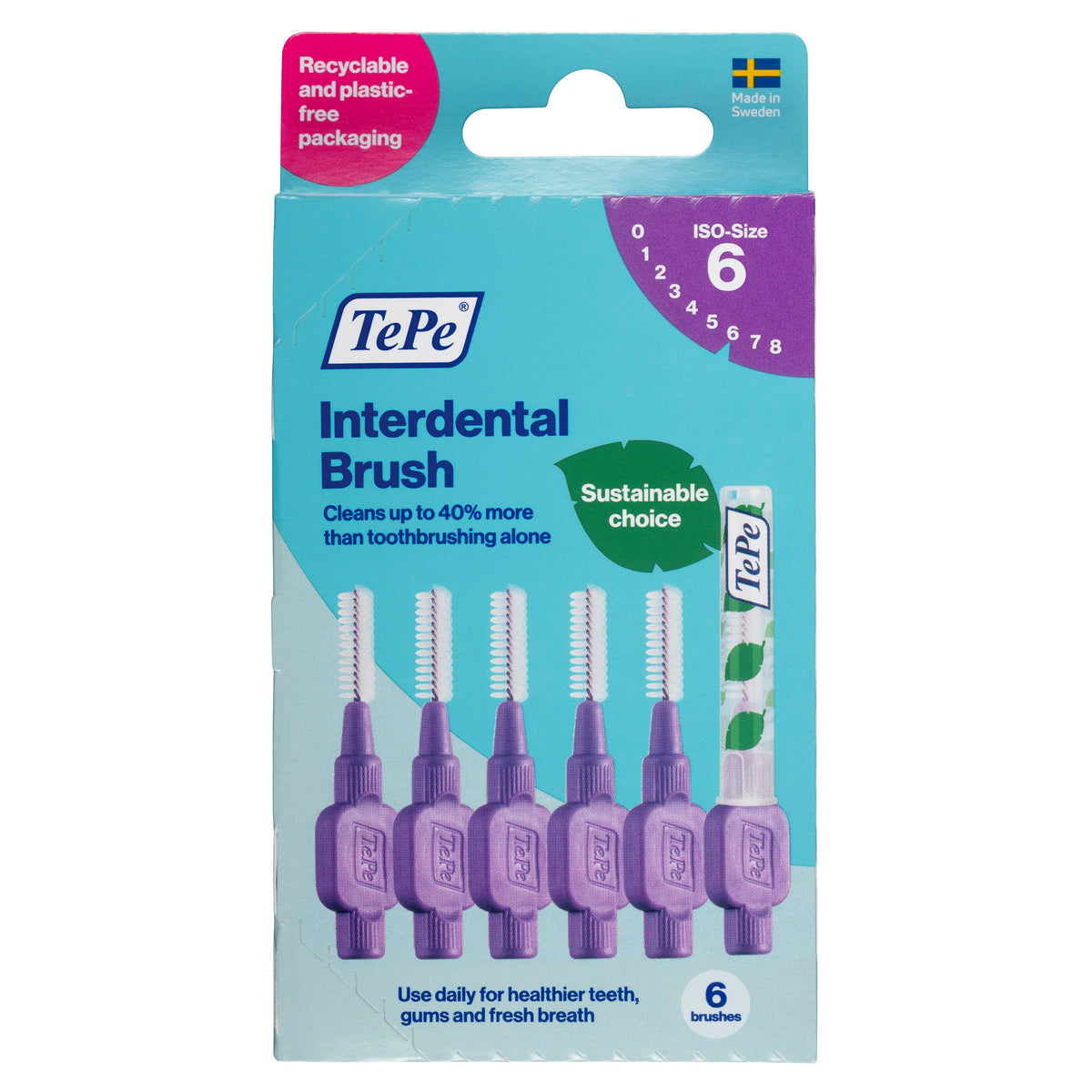 TePe Interdentale ragers original paars 1,1mm maat 6 6.00 Stuks
